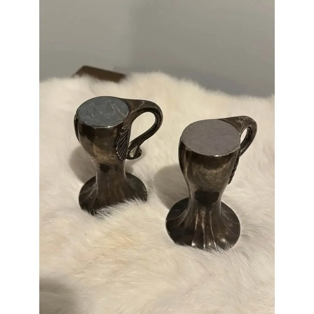 Whimsical Elegant Vintage Heavy Silver Plate Swan Candle Holders - Set of 2